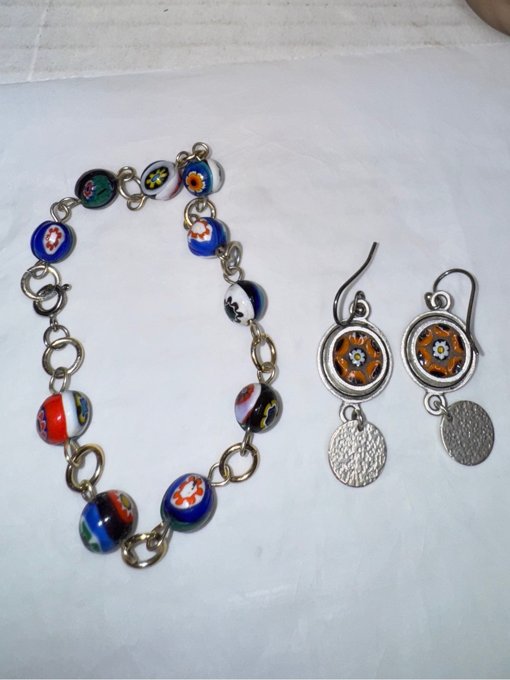 art glass earrings and bracelet bundle